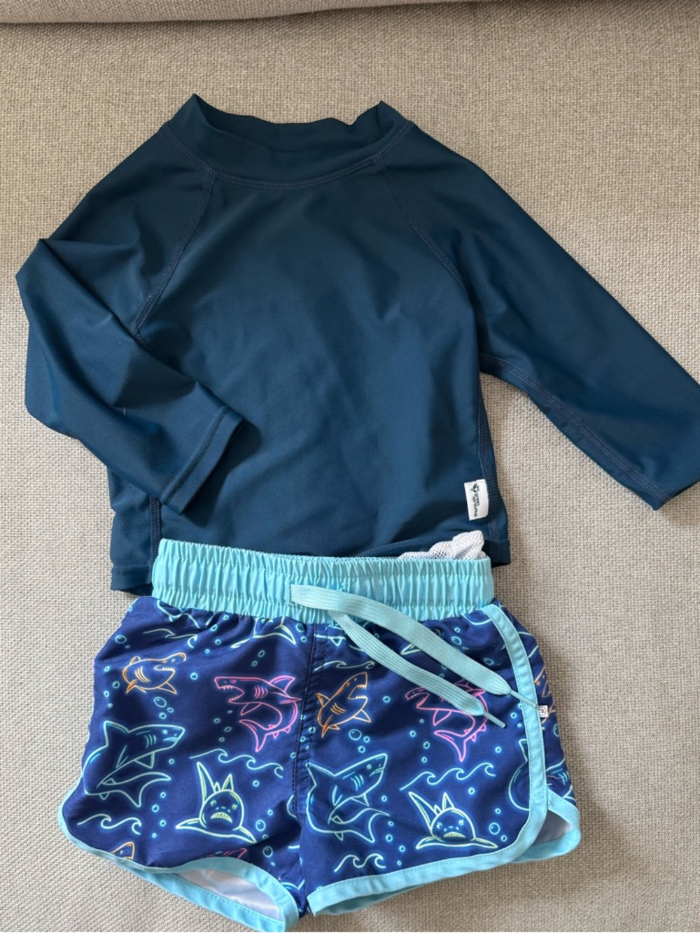 Baby Boy Swim Bundle - Caden Lane Swim Trunks with Greensprouts UPF50 Rashguard